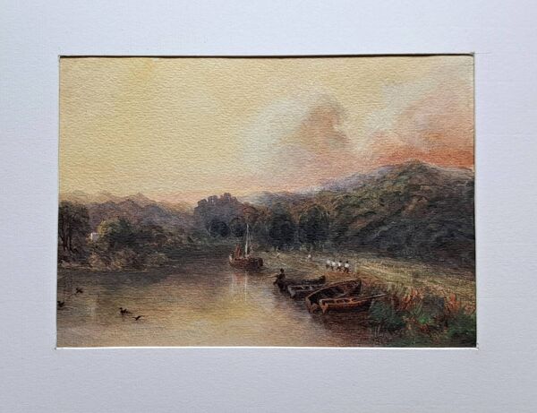 Aquarelle impressionniste XIXème siècle - Marine romantique - Ecole anglaise + 4 CD neufs