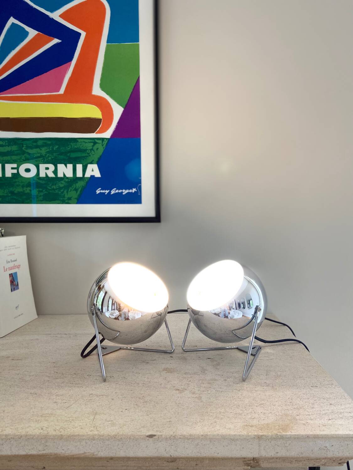 Pair of metal “Eye-ball” spirit lamps