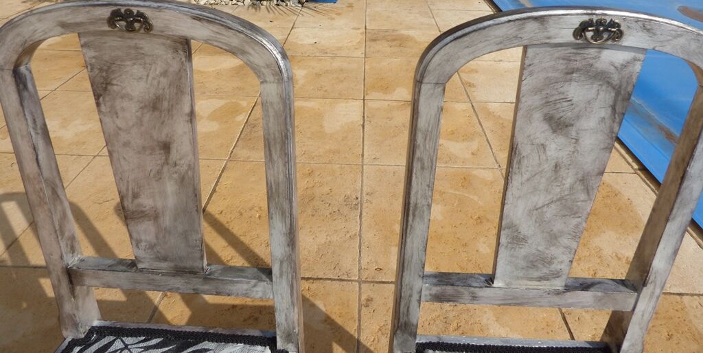 Set of 2 chic chairs with top fabrics patterned wooden leaf quality