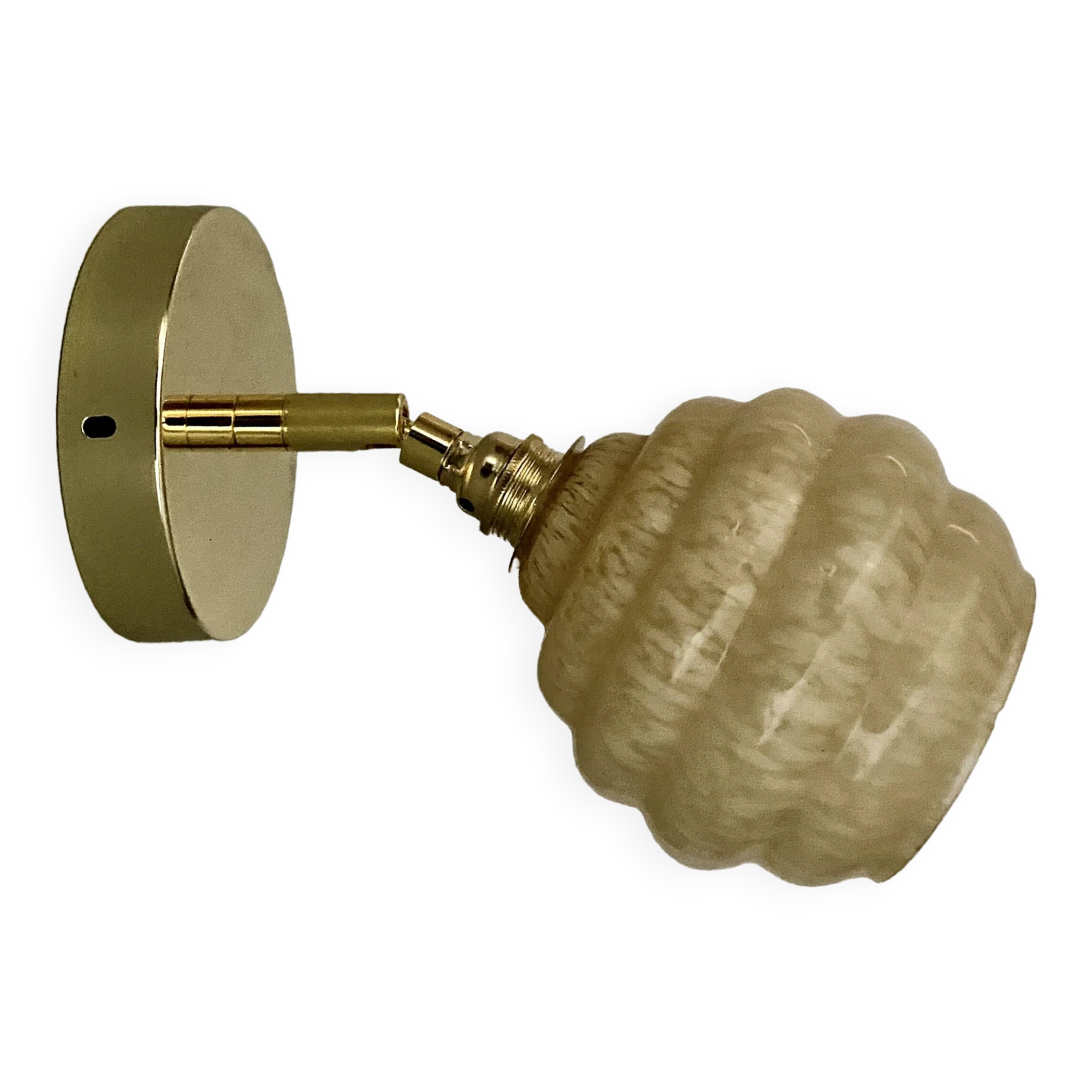 Vintage tulip wall lamp in yellow Clichy glass