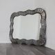 Specchio Da Parete Brutalist Borchiato In Metallo Anni 60 Design Moder