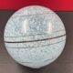 Old glass globe ceiling light clichy opaline metal base support art deco