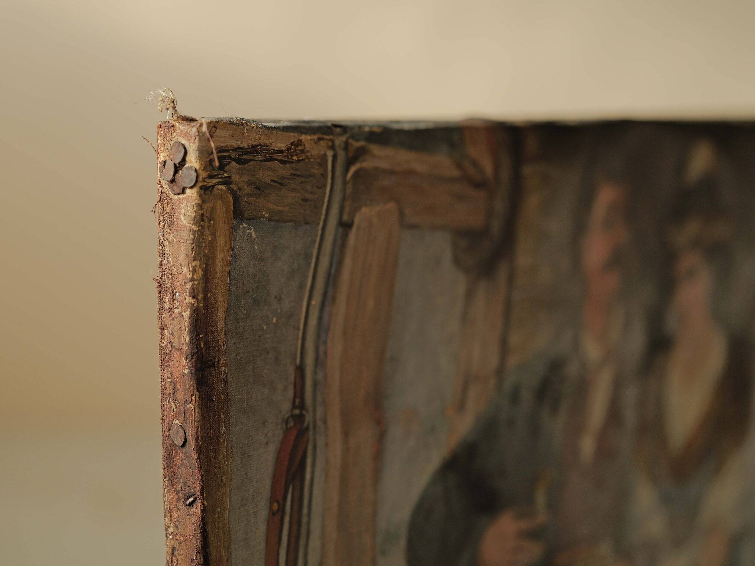 Painting, Bavarian couple, Oil on canvas, 1880