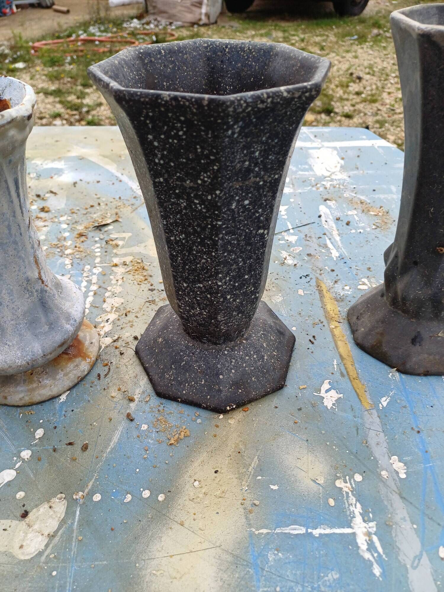 Lot of 6 Cast Iron Vases from 1900 from Charleville-Mézières