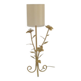 Lampe en métal peinte à la main, abat-jour en tissu beige et crème
