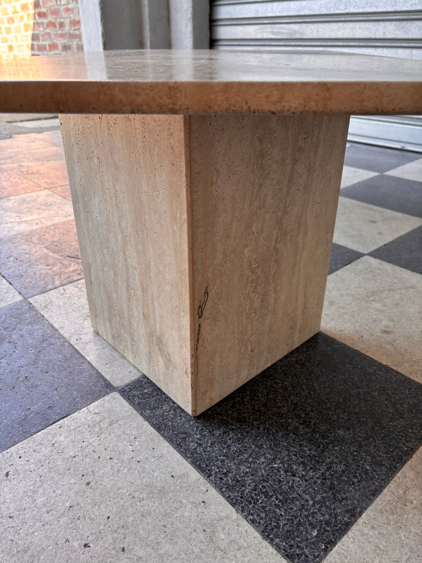 Vintage coffee table in travertine