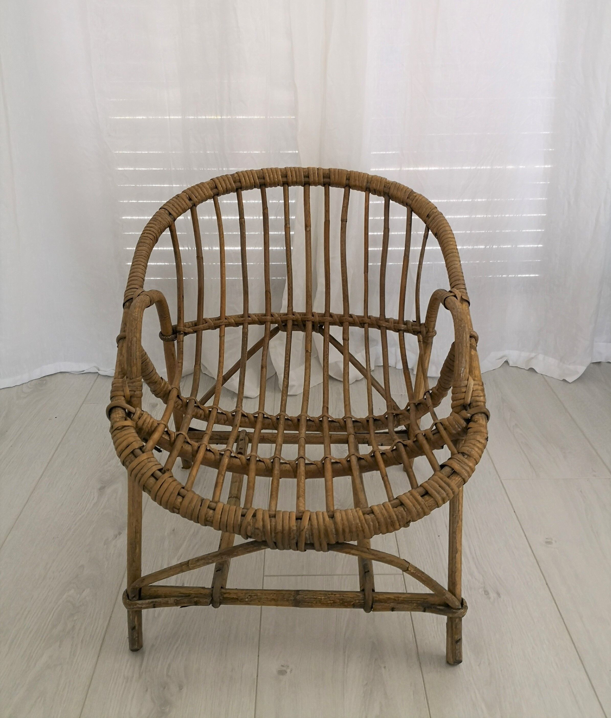 Children's rattan basket chair from the 70s