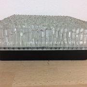 Square Holophane wall light in cut glass, 1960s.