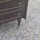 Vintage 3-drawer chest of drawers in dark varnished mahogany and brass from the 1960s