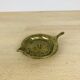 Vintage leaf gold brass candle holder