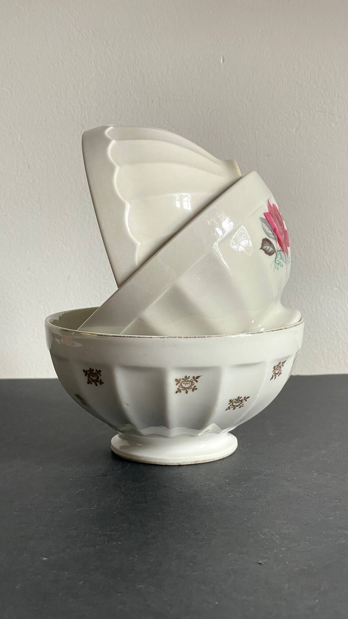 BOWLS Ceramic Pink and Gold VINTAGE