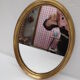 Oval wooden mirror gilded tower, medallion type