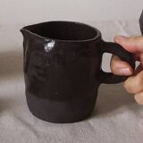 Black stoneware pitcher