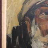 Oil on panel portrait of an old bearded man