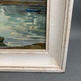 Watercolor on paper by andré mahuas vannes port de pêche 1949