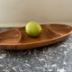 Compartmentalized wooden serving dish