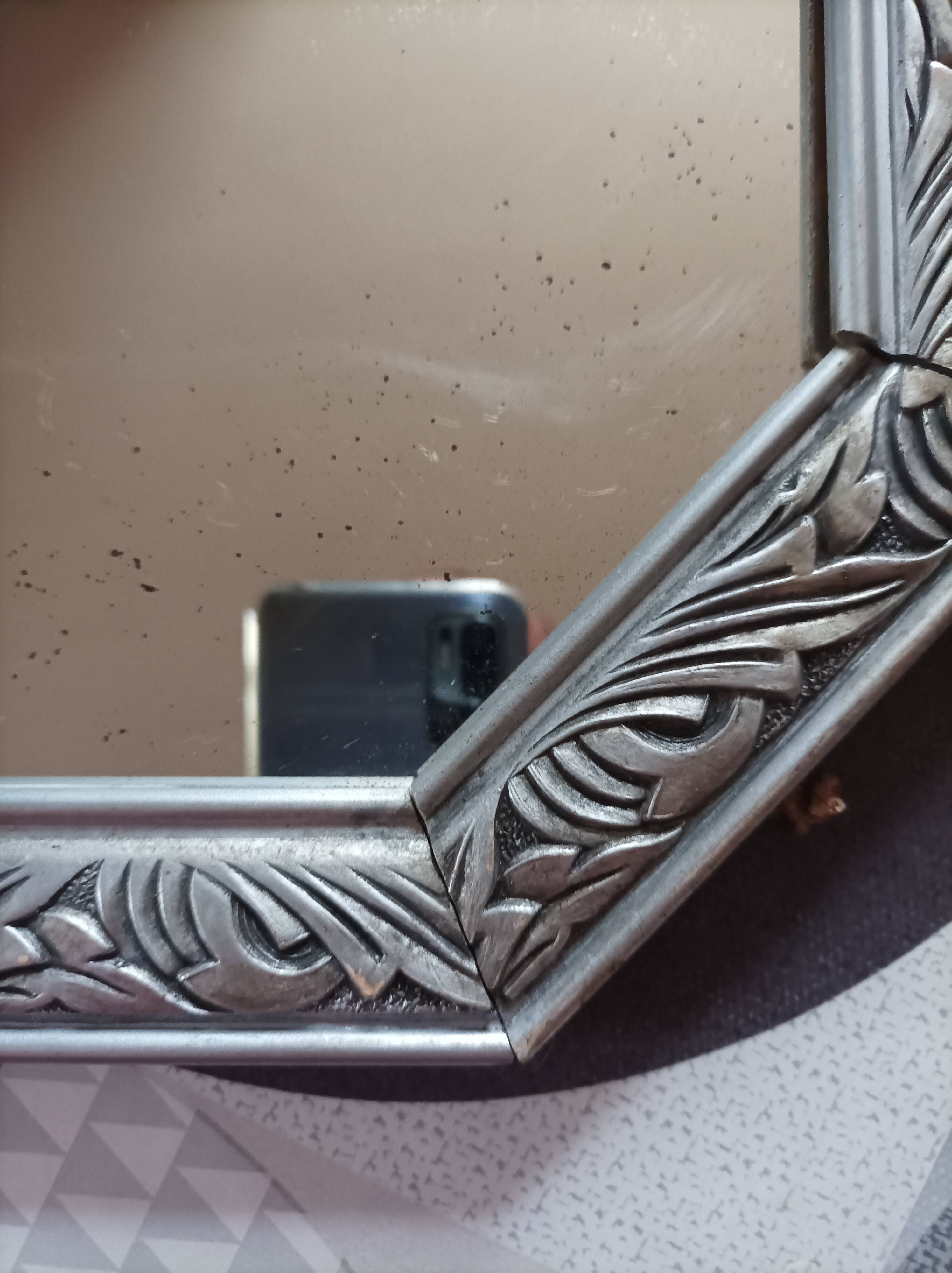 Old vintage silver mirror