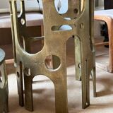 Pair of Vlab brutalist wall lights in bronze finish