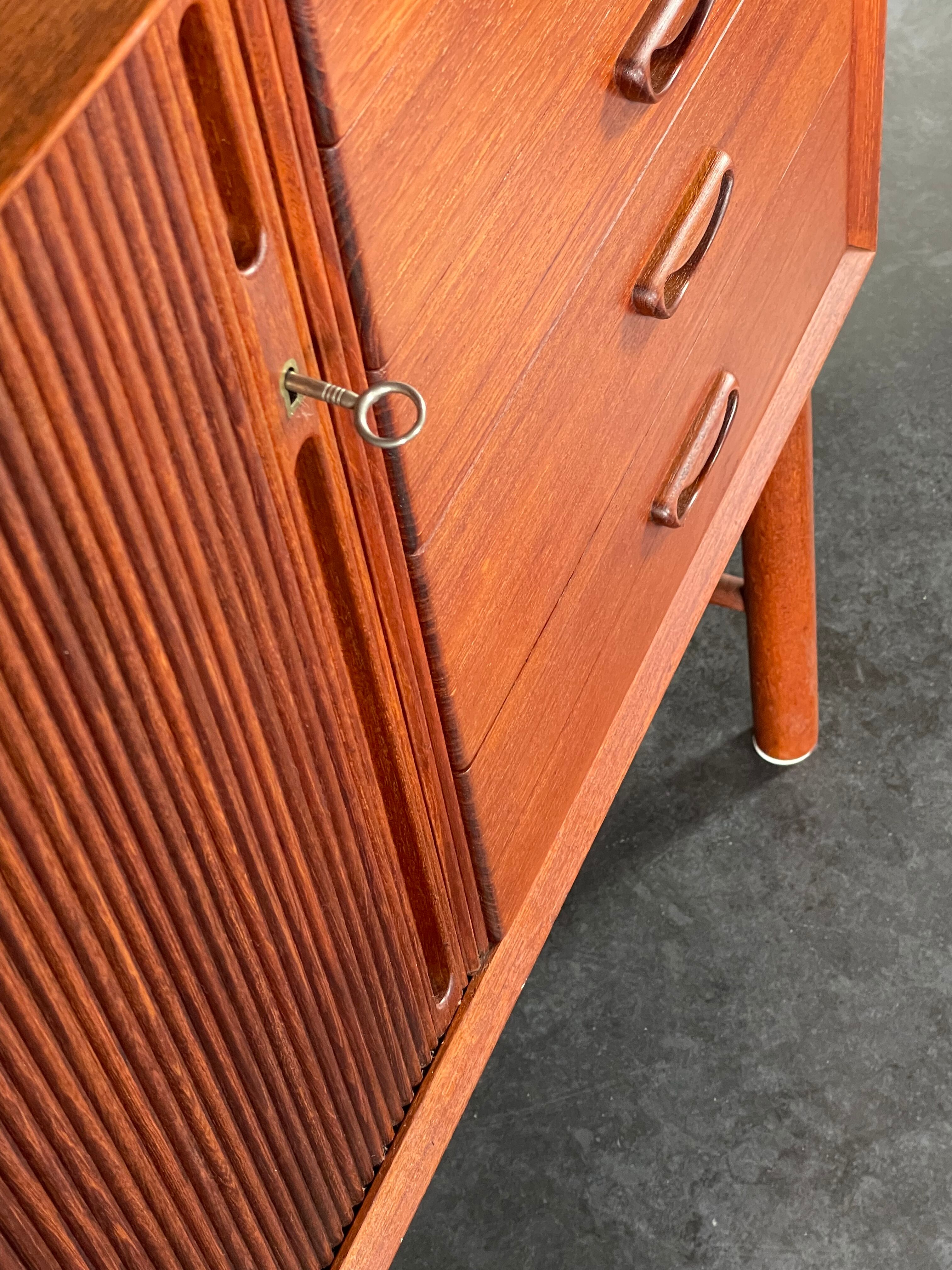 Danish Tambour Door Sideboard by Hvidt & Molgaard 50s