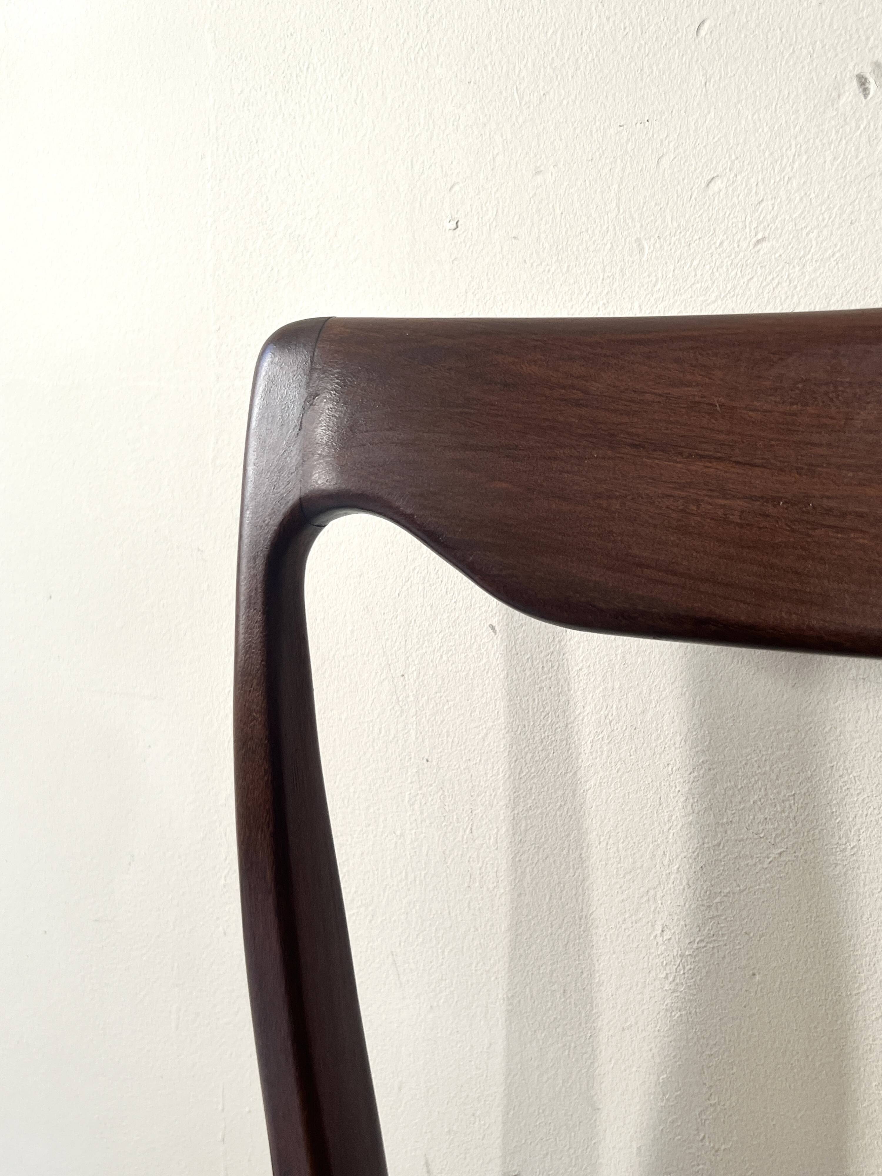 Scandinavian chair in teak & velvet by Niels Otto Moller, Denmark 1950