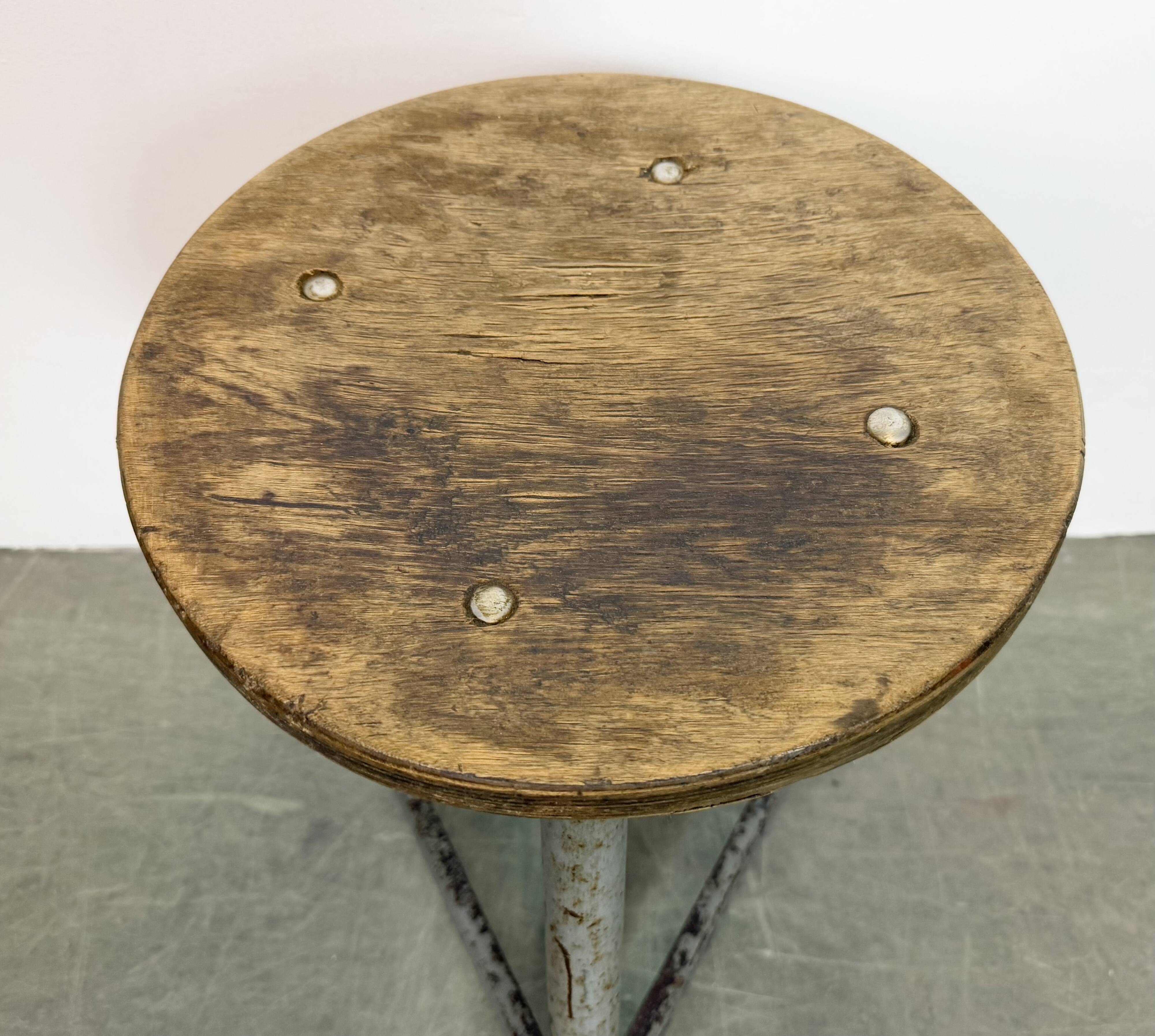 Grey Industrial Workshop Stool, 1960s