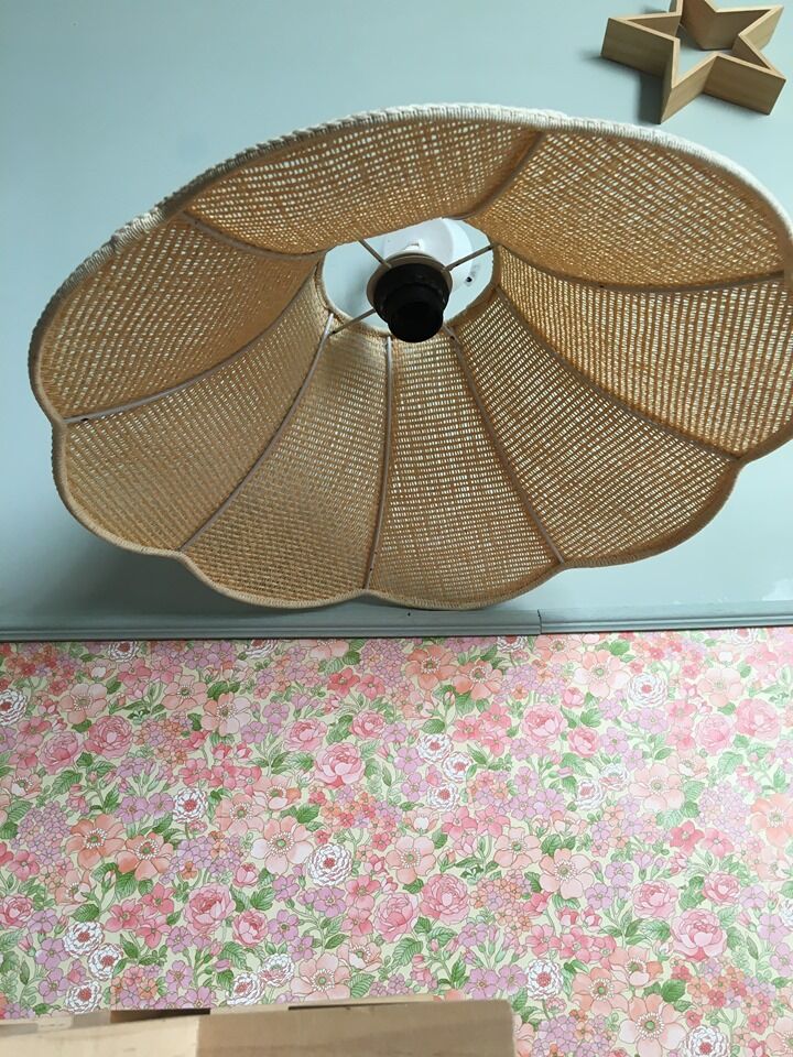 Rattan flower hanging lamp