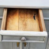 Early 20th century Parisian sideboard in solid wood with gray patina