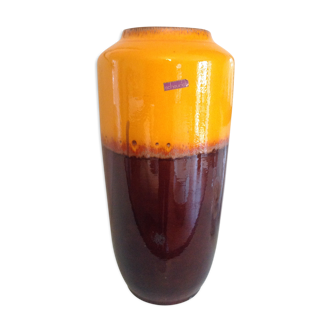 Vase vintage orange and Brown Fat Lava Scheurich