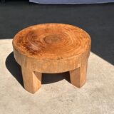 Quadripod coffee table in solid wood monoxyl natural color (dark)