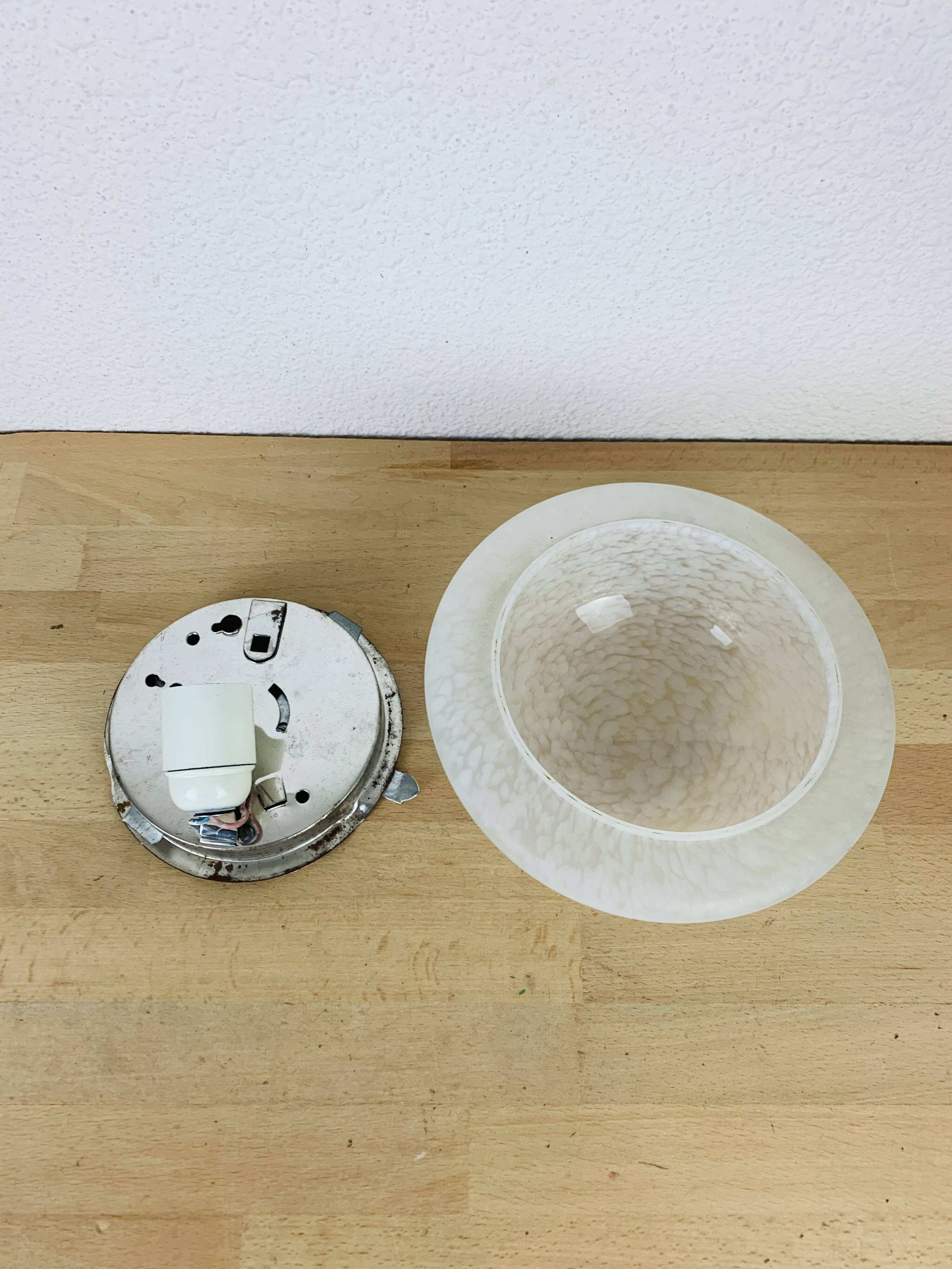 Vintage Vianne speckled glass ball wall light, half sphere