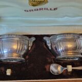 Pair of silver metal Orbrille salerons
