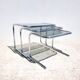 Vintage nesting coffee tables in chrome and smoked glass