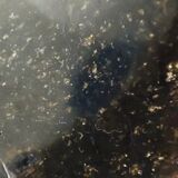 Candélabre d’onyx noir bronze et cristaux France années 1940.