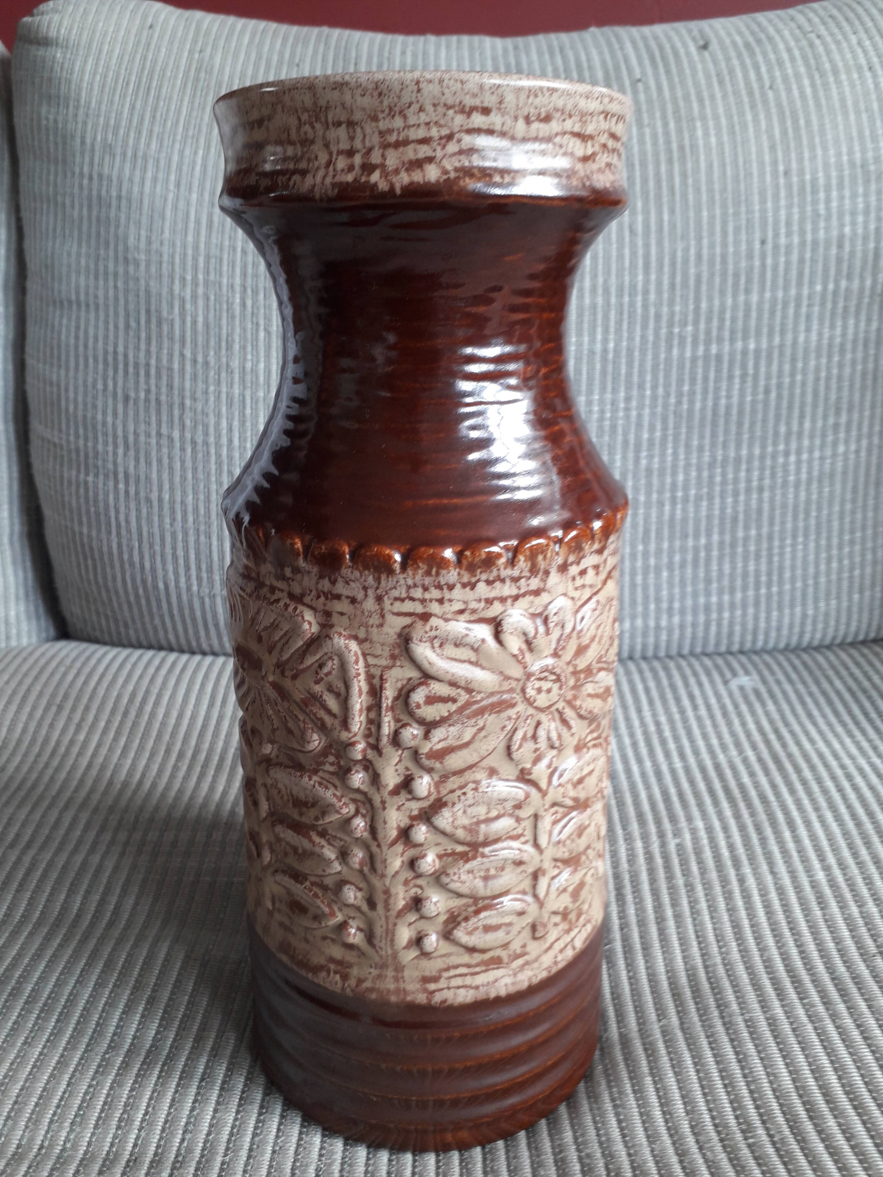 Large vase in Germany with floral decoration