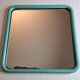 Vintage mirror in painted tubular steel of rectangular shape, 60 cm