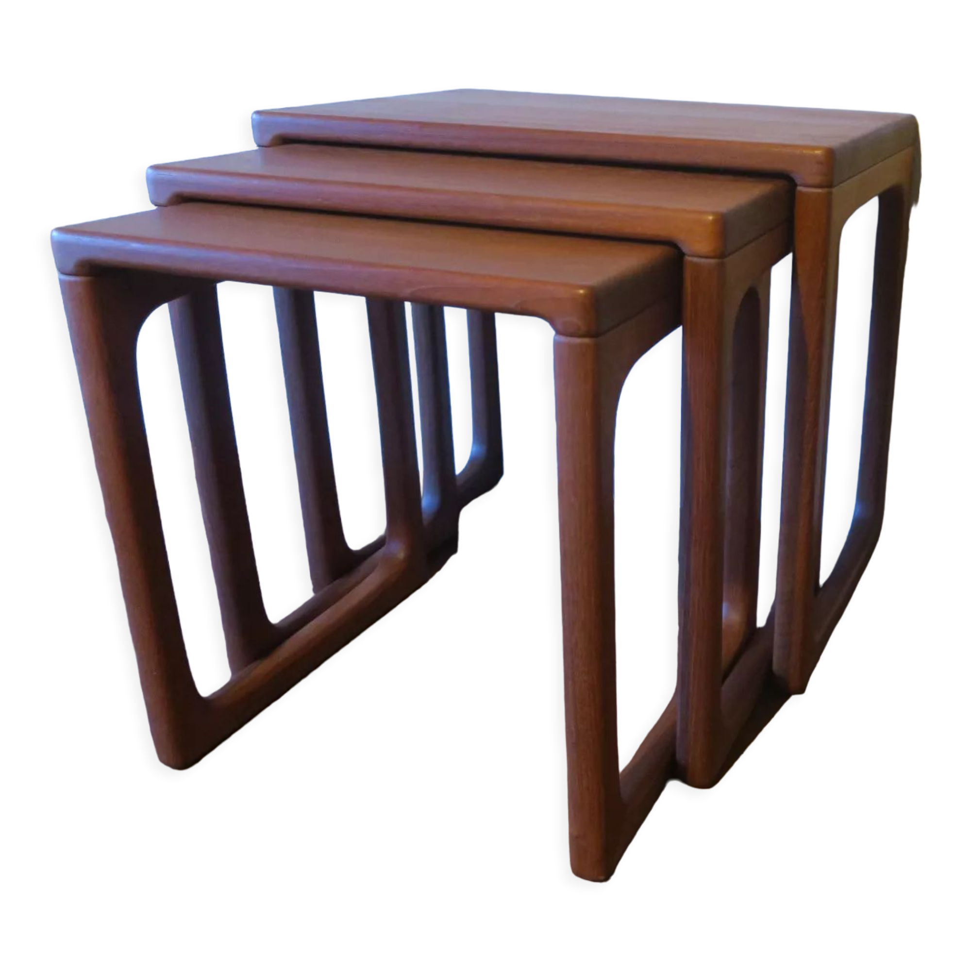 Set of mid century Danish teak nesting tables by GR Gelsted, 1960s