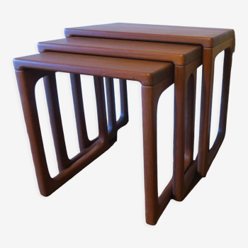 Set of mid century Danish teak nesting tables by GR Gelsted, 1960s
