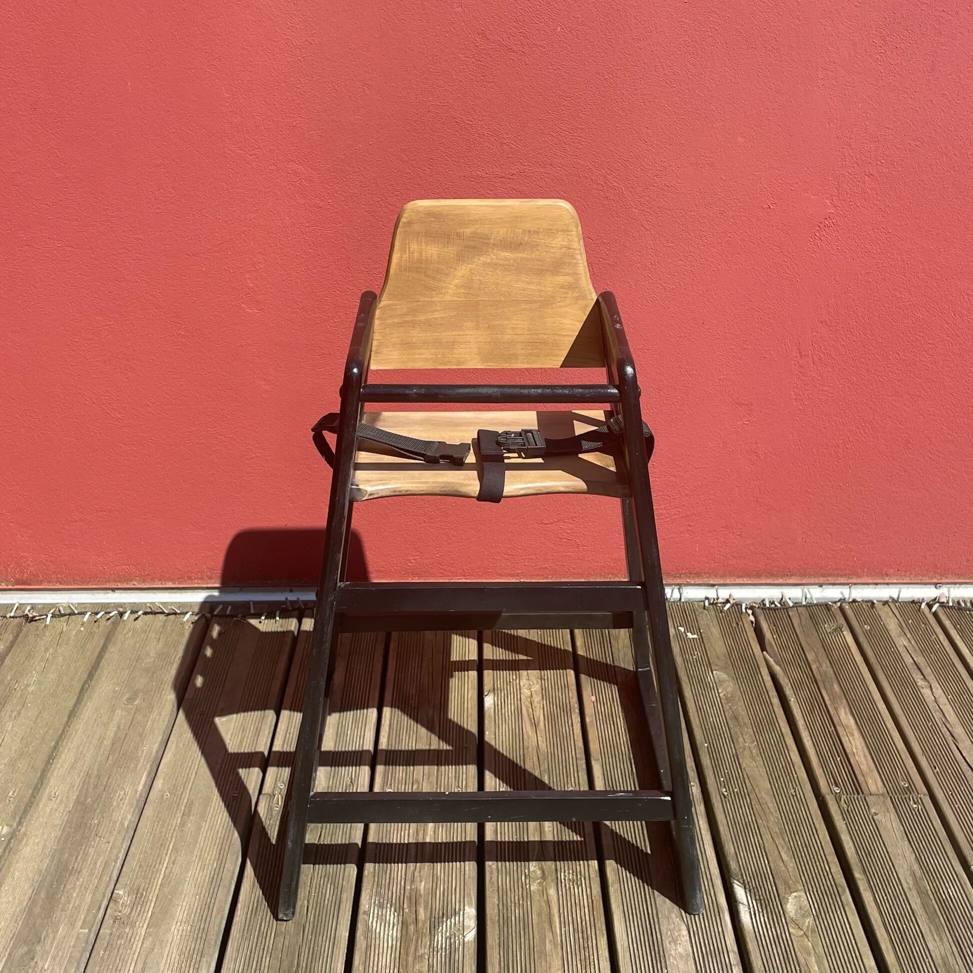 Wooden high chair for baby