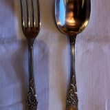 Pair of LXV style silver metal cutlery