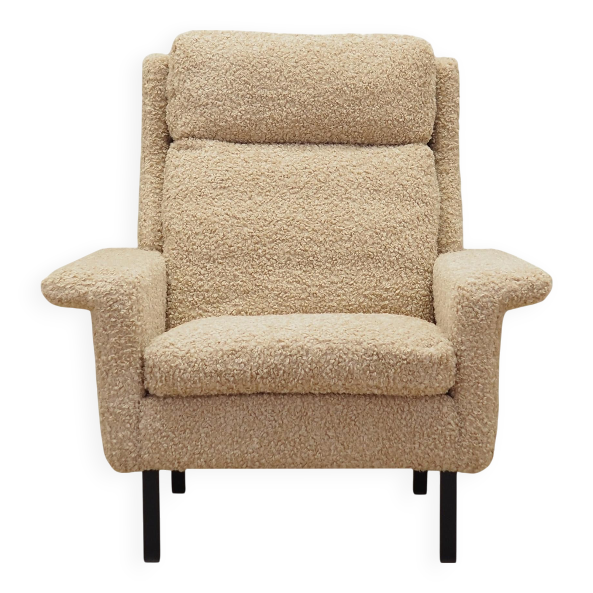 Fauteuil beige, design danois, années 1960, designer : Arne Vodder, fabricant :