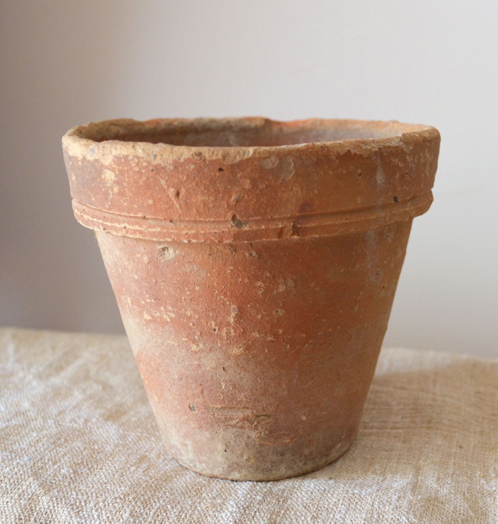 4 old terracotta pots height 12 cm
