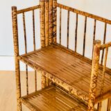 Folding speckled bamboo shelf