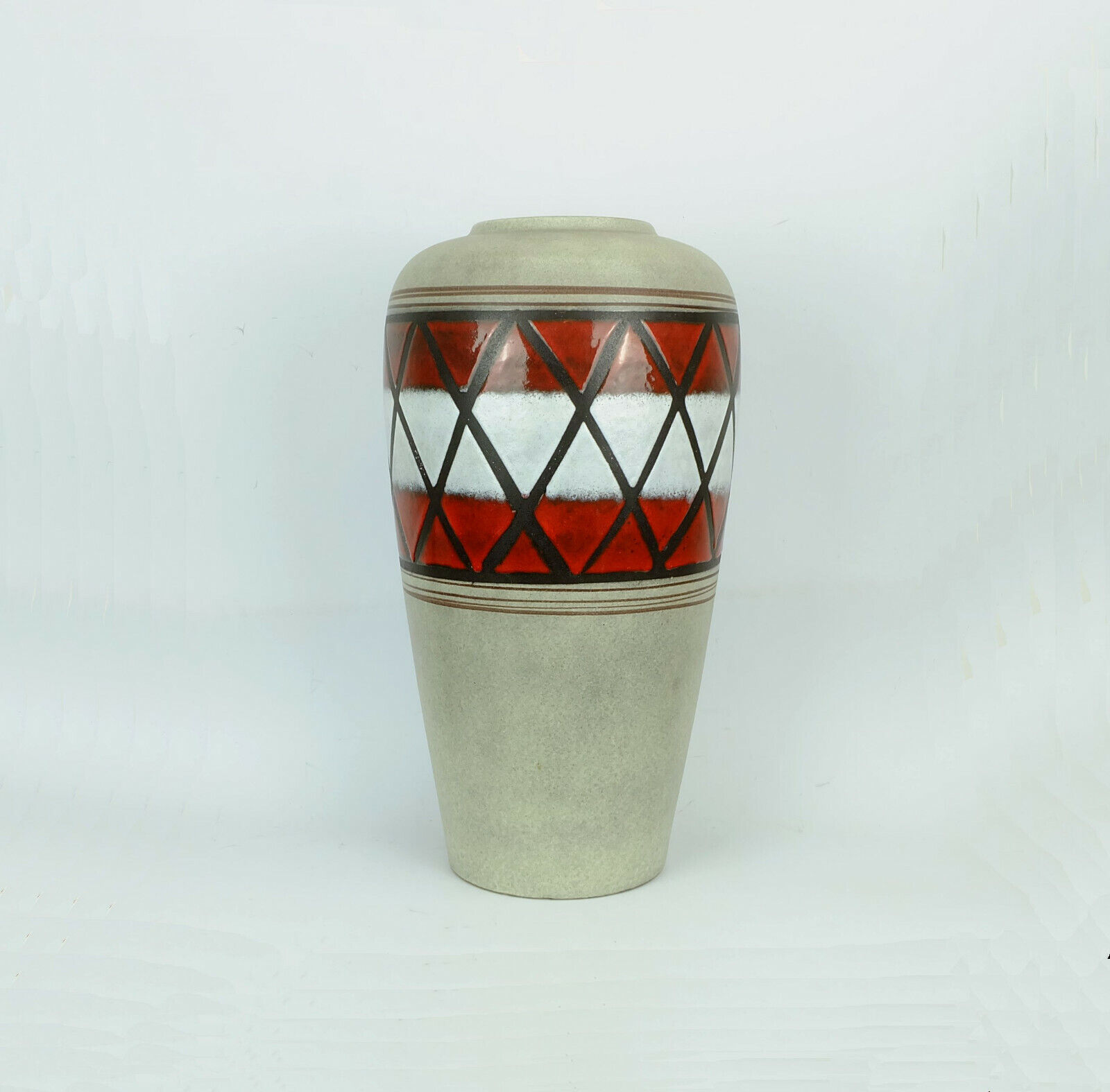 mid century VASE floorvase scheurich model 517-50 geometric decor heinz siery 1959