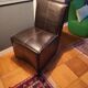 Brown leather armchair