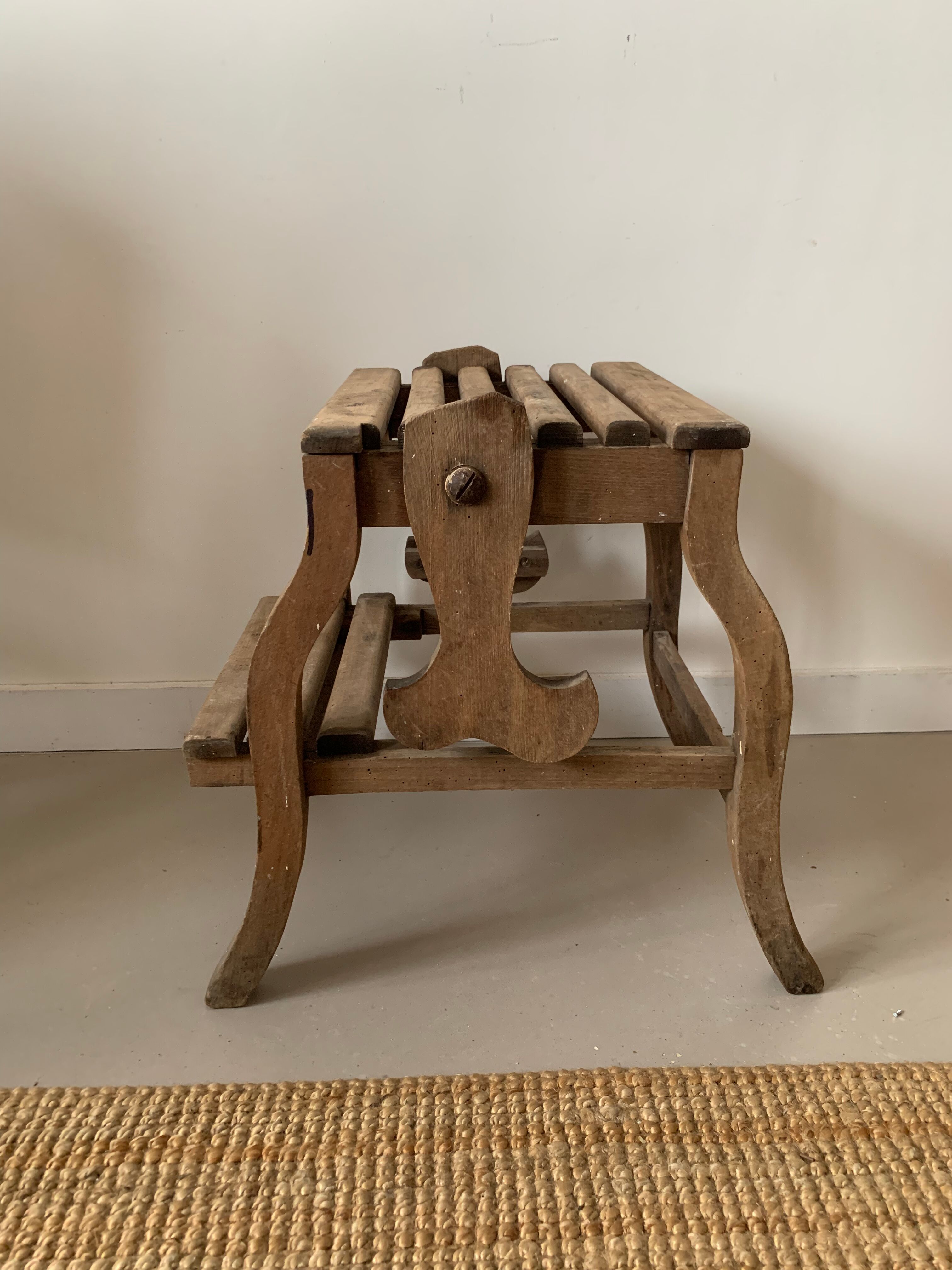 Old foot walk in solid wood