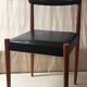 Scandinavian style chair in wood and faux leather - 1960s/70s