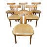 6 midcentury design 't-shape' oak dining chairs eetkamerstoelen
