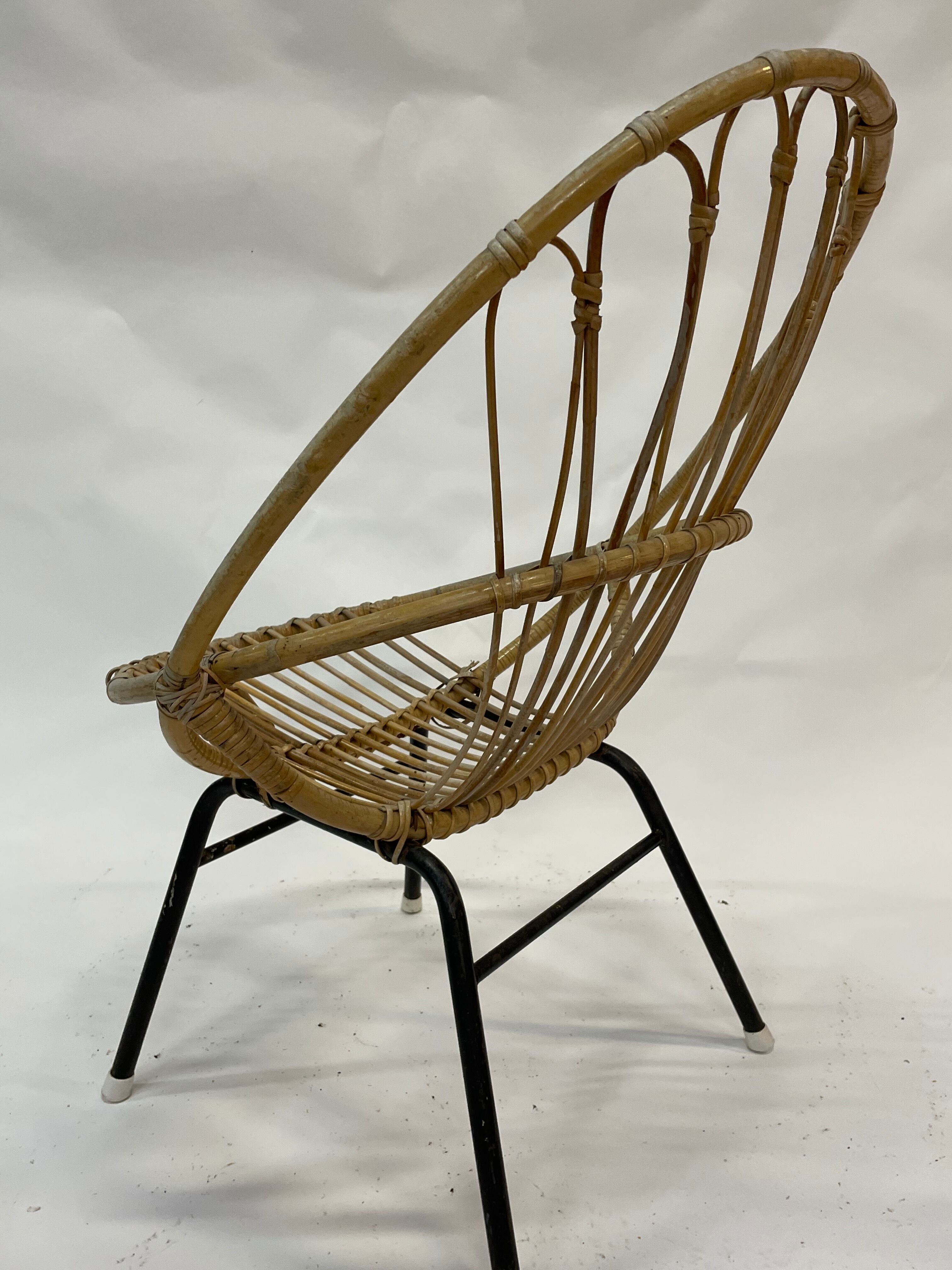 Vintage rattan chair by Dirk van Sliedregt Rohe Noordwolde 1960 in the Netherlands