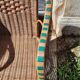 Set of 4 wicker and rattan armchairs