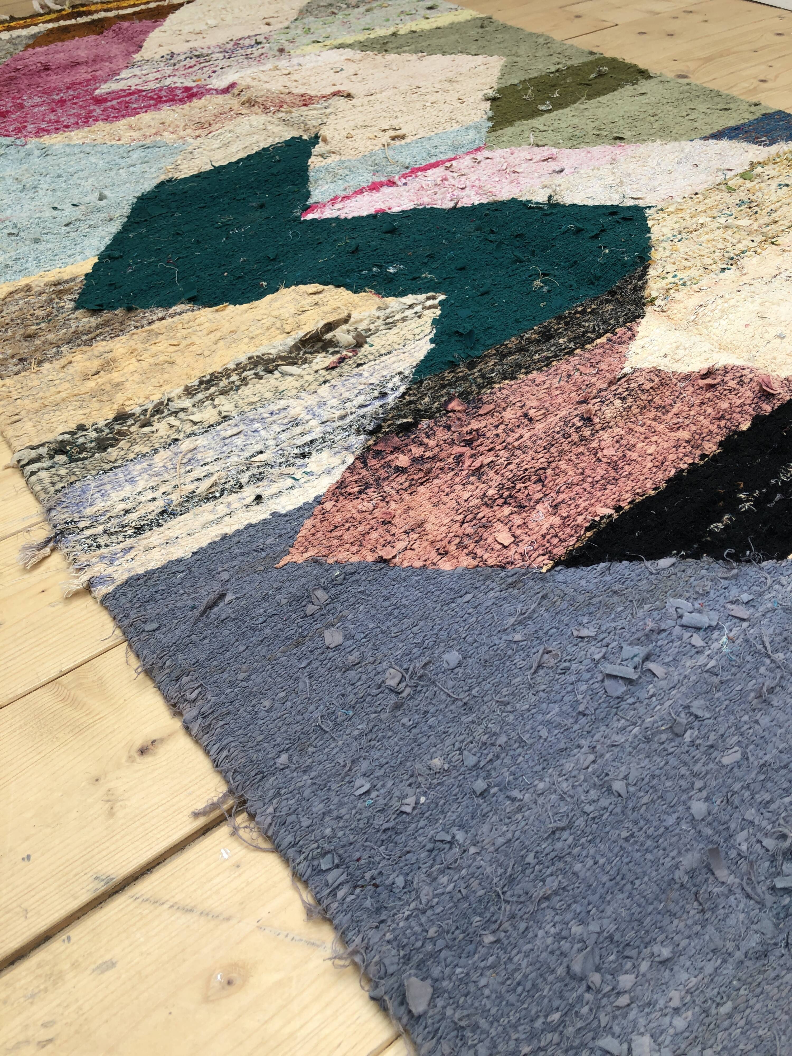 Moroccan Berber carpet Kilim Boucherouite 2, 03x1, 02m